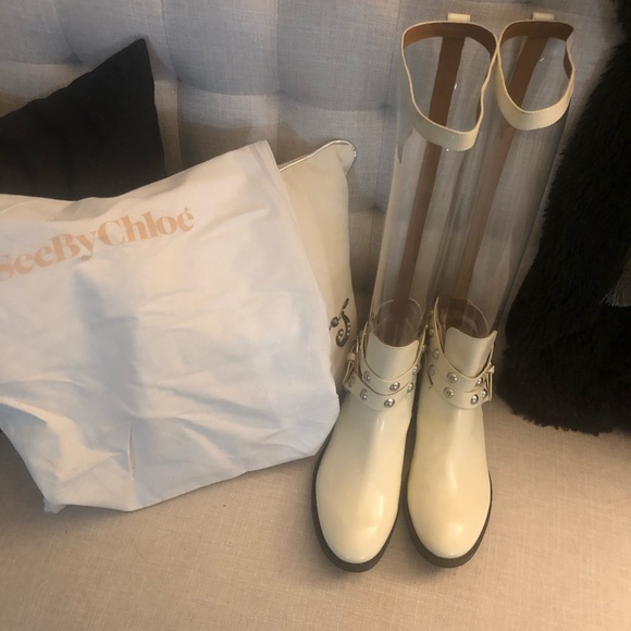 NWB SeeByChloe’ transparent boots never worn. - Picture 3 of 4